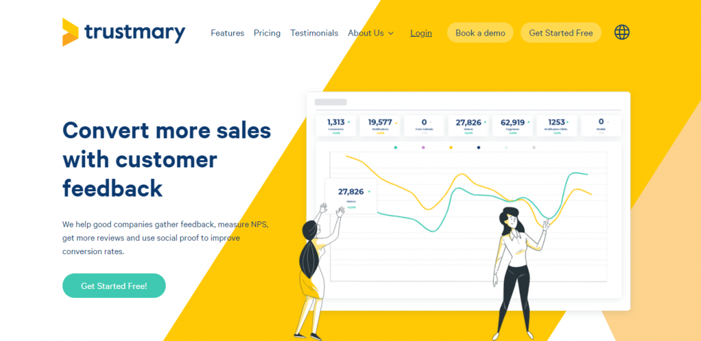 Trustmary Easiest way to gather feedback and get more sales with them!