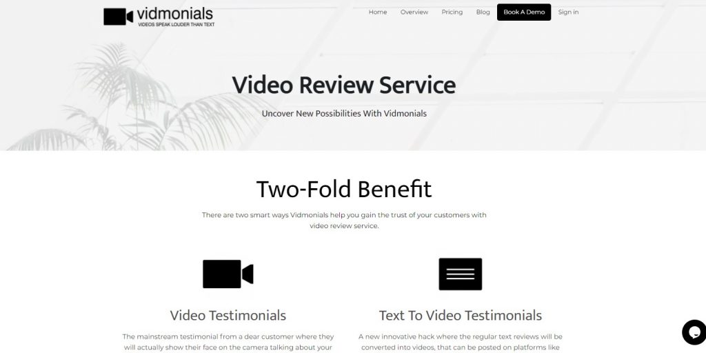 vidmonials is video review service