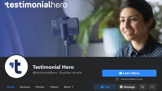 Testimonial Hero facebook page