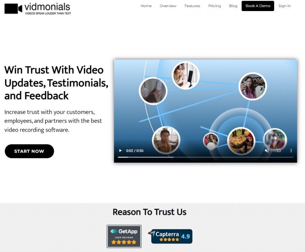 Vidmonials - Video Screen Capture