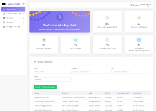 Features that make Vidmonials the best recording software for eCommerce