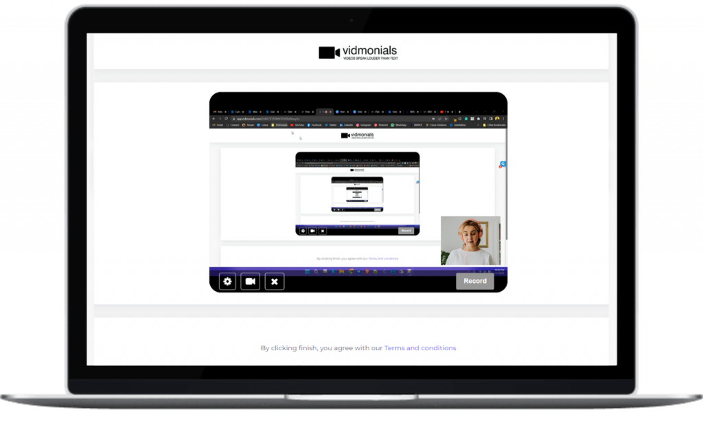 vidmonials screen recording